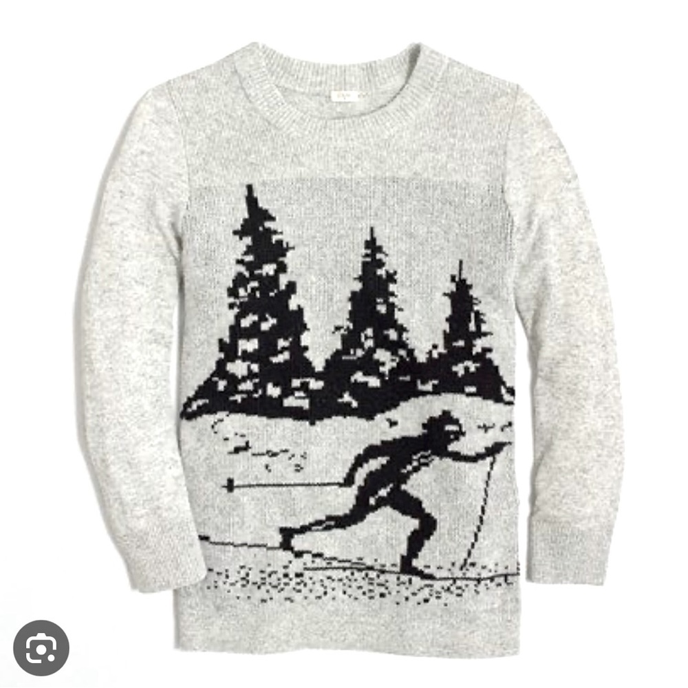 J.Crew Factory Ski Slope Quarter-Sleeve Intarsia Sweatee